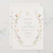 エレガントな花のウェディング招待状カード 招待状 (正面/裏面)