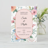 エレガントな花のウェディング招待状テンプレート 招待状 (スタンド正面)