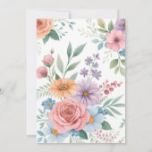 エレガントな花のウェディング招待状テンプレート 招待状 (裏面)