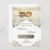 エレガントな花のウェディング招待状 – エマ & リアム シーズンポストカード (正面/裏面)