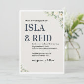 エレガントな花のウェディング招待状 | ミニマル クラシック 招待状 (スタンド正面)