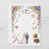 エレガントな花のウェディング招待状 | ロマンチックな庭園 招待状 (裏面)