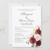 エレガントな花のウェディング招待状 招待状 (正面)