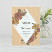 エレガントな花のウェディング招待状 招待状 (スタンド正面)