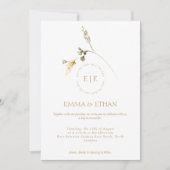 エレガントな花のウェディング招待状 招待状 (正面)