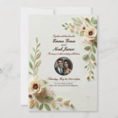 エレガントな花のウェディング招待状 招待状 (正面)