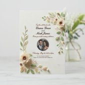 エレガントな花のウェディング招待状 招待状 (スタンド正面)