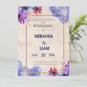 エレガントな花のウェディング招待状 招待状 (スタンド正面)