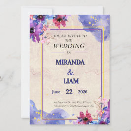 エレガントな花のウェディング招待状 招待状