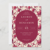 エレガントな花のウェディング招待状 招待状 (正面)