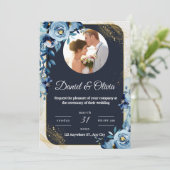 🌸 エレガントな花のウェディング招待状 🌸 招待状 (スタンド正面)