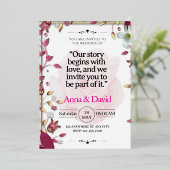 エレガントな花のウェディング招待状 箔招待状 (立ち正面)