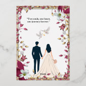 エレガントな花のウェディング招待状 箔招待状 (裏面)