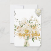 エレガントな花のウェディング サンクス カード (裏面)