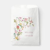 エレガントな花のウェディング フェイバーバッグ (正面)