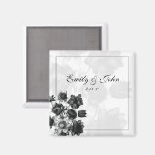 エレガントな花のウェディング フェイバーマグネット マグネット (正面/裏面)