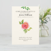 エレガントな花のウェディング ブライダル シャワー 招待状 (スタンド正面)