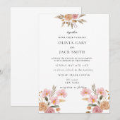 エレガントな花のウェディング 招待状 (正面/裏面)