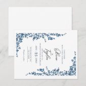 エレガントな花のウェディング・招待状　ゴールド 出欠カード (正面/裏面)