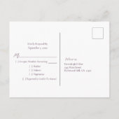 エレガントな花のウェディング・RSVP招待状ポストカード インビテーションポストカード (裏面)