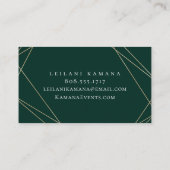 エレガントな花のエメラルド 名刺 (裏面)