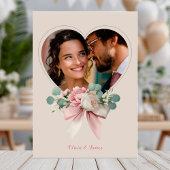 エレガントな花のエンゲージメントカード 招待状