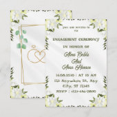 エレガントな花のエンゲージメント招待状 招待状 (正面/裏面)