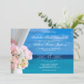 エレガントな花のオーシャンビーチウェディング招待状 招待状 (スタンド正面)
