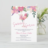 エレガントな花のカクテル 手描きのサマーソワレ 招待状 (スタンド正面)