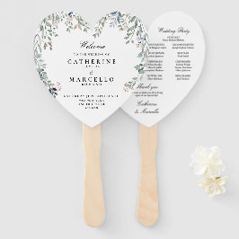 エレガントな花のカスケード ウェディングプログラム ハンドファン