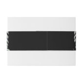 エレガントな花のカスケード ブラック＆ホワイト ウェディング 招待状ベリーバンド (裏面例)