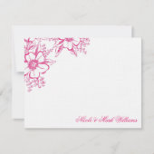 エレガントな花のカスタムで平らなサンキューカード サンキューカード (正面)