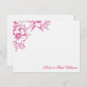 エレガントな花のカスタムで平らなサンキューカード サンキューカード (正面/裏面)