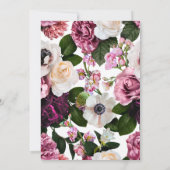 エレガントな花のキニンセラパーティー 招待状 (裏面)