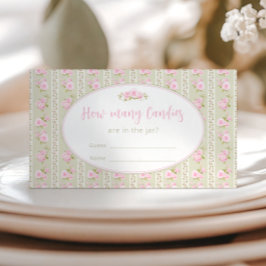 エレガントな花のキャンディージャー ベビーシャワーゲーム カード