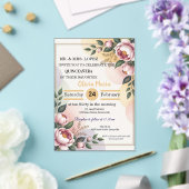 エレガントな花のキンセアニエラ招待状 - 編集可能 アクリル招待状 (インサイチュ (ウェディング))