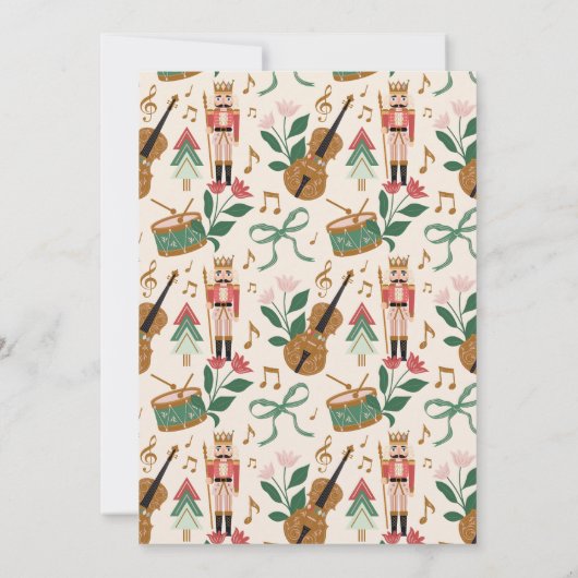 エレガントな花のクリスマス・ナチュラッカー・バレエ写真 シーズンカード (裏面)