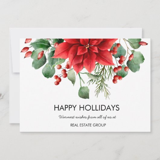 エレガントな花のクリスマス 赤い花 シーズンカード (正面)
