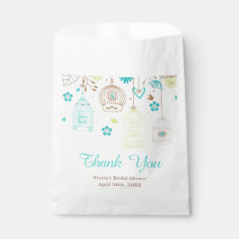 エレガントな花のグリーンとブルーのブライズシャワー フェイバーバッグ