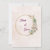 エレガントな花のゴールドの結婚式 招待状 (裏面)