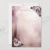 エレガントな花のゴールドフレーム引退 招待状 (裏面)