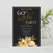 エレガントな花のサプライズ 60歳の誕生日 招待状 (スタンド正面)