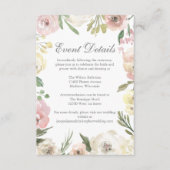 エレガントな花のサマーウェディングの詳細 エンクロージャーカード (正面)