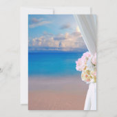 エレガントな花のサマーオーシャンビーチ ブライダルシャワー 招待状 (裏面)