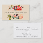 エレガントな花のサロンはロゴのアポイントメントを切ります 名刺 (正面/裏面)