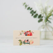 エレガントな花のサロンはロゴのアポイントメントを切ります 名刺 (スタンド正面)