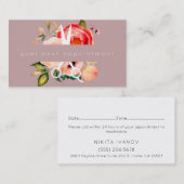 エレガントな花のサロンはロゴのアポイントメントを切ります 名刺 (正面/裏面)