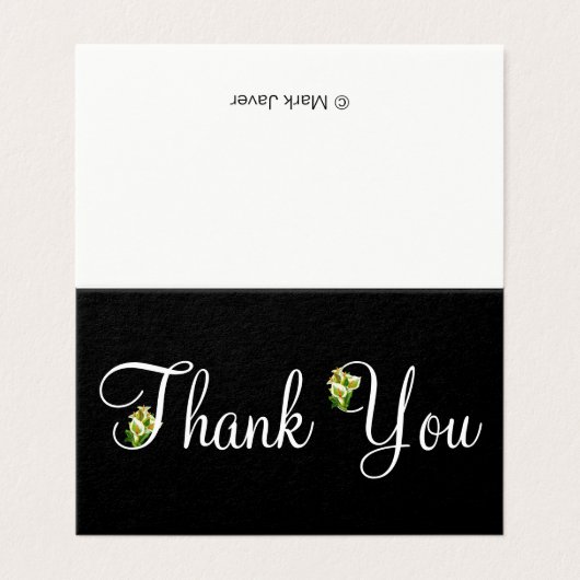 エレガントな花のサンキューカード (外部フラット)