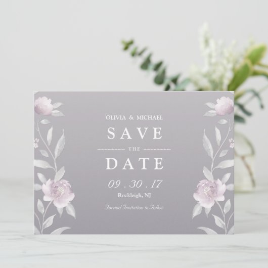 エレガントな花のシノワズリー ウェディング セーブ・ザ・デート (スタンド正面)