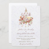 エレガントな花のシャンデリア ウェディング 招待状 (正面/裏面)